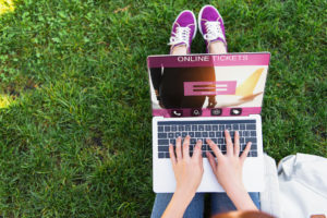 Person using laptop computer